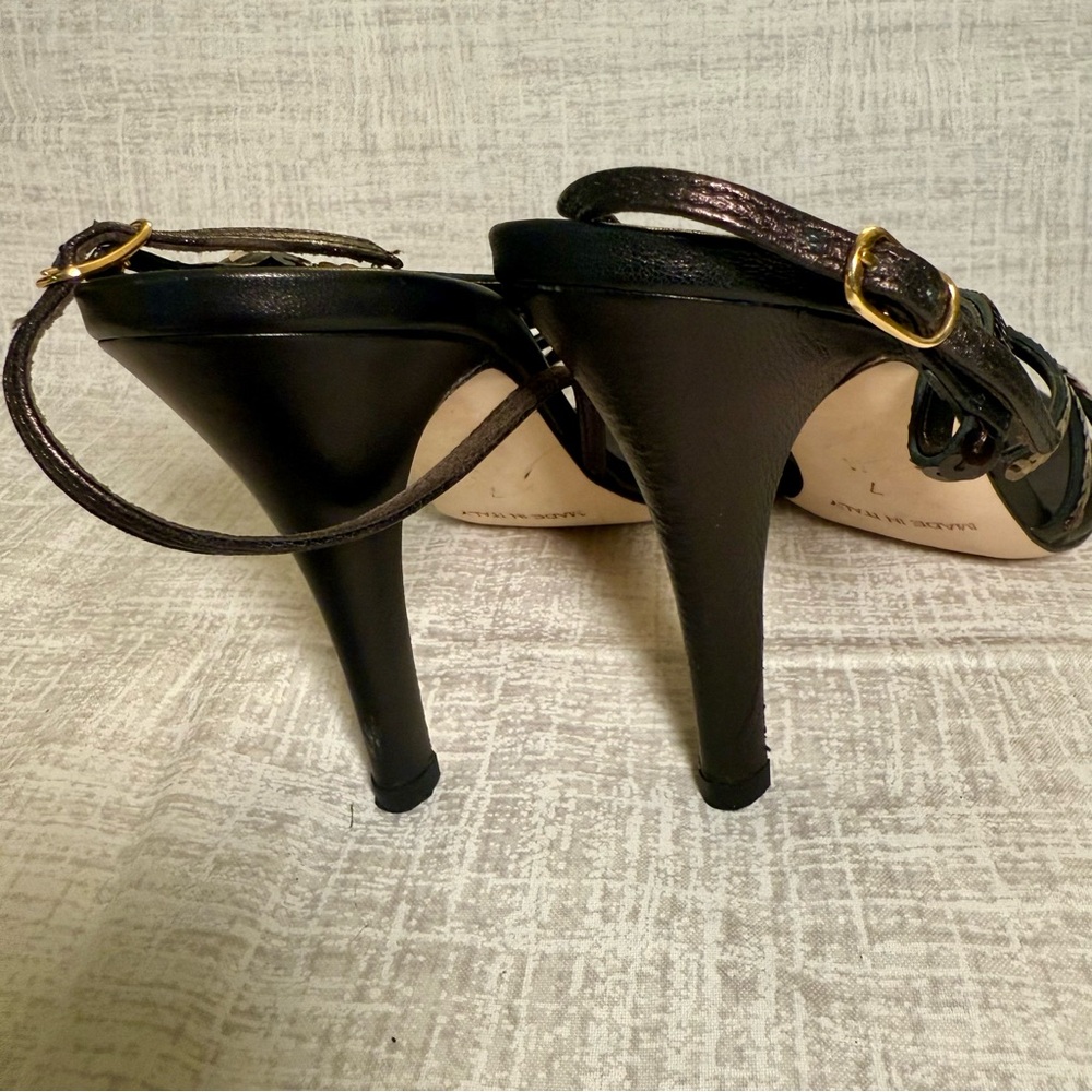 Vintage Michael Kors Ocean Strappy Heels in Bronze Metallic, Size 7 - Picture 3 of 14